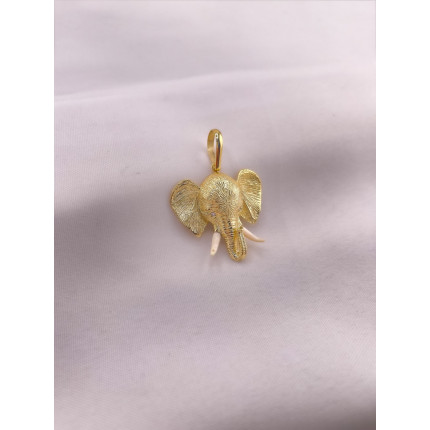 Pingente Elefante com Diamantes e Marfim