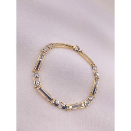 Pulseira Placas em Dois Tons
