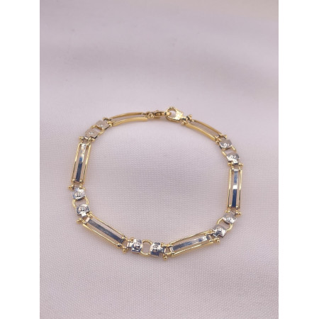 Pulseira Placas em Dois Tons