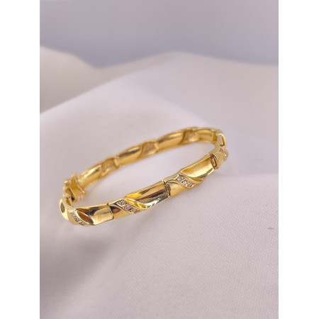 Pulseira Placas com Diamantes em Ouro Amarelo