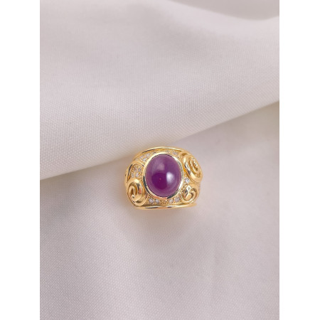 Anel com Rubi e Diamantes