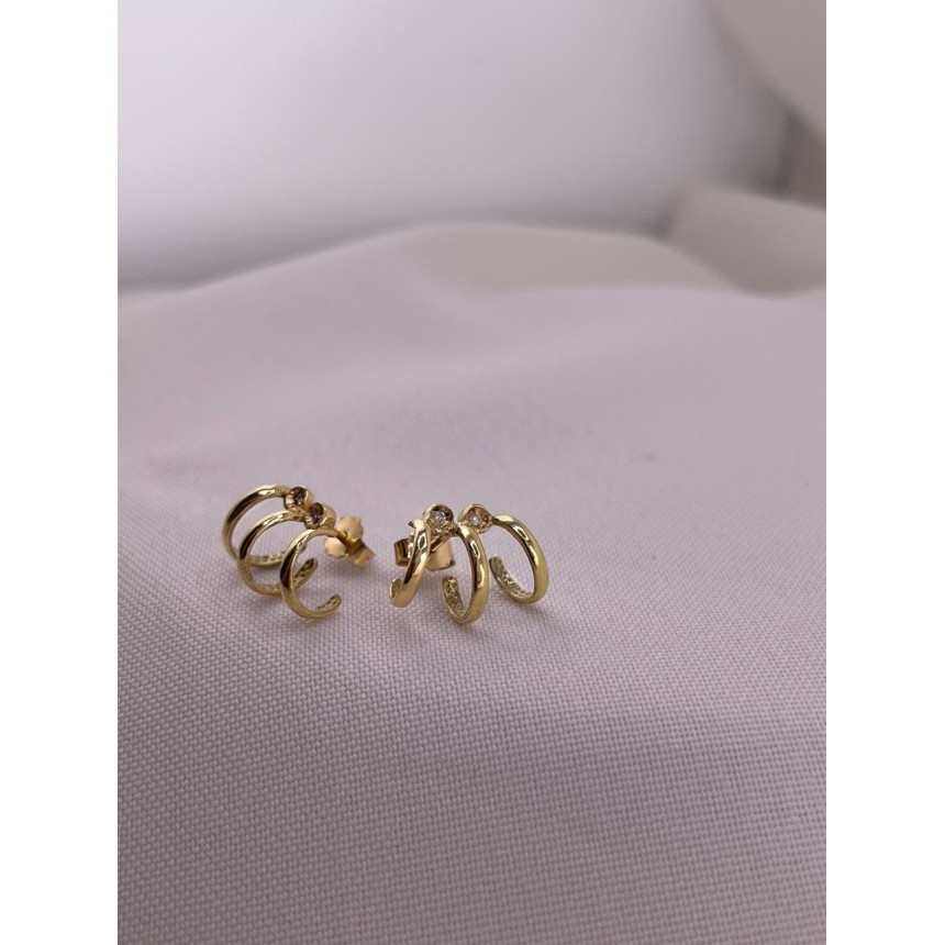 Brincos Ear Cuff Aros com Diamantes