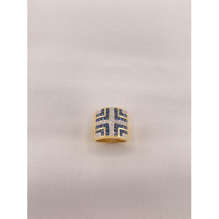 Anel Safiras e Diamantes