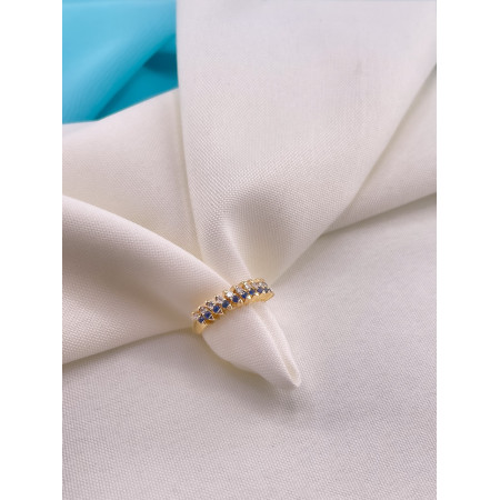 Meia aliança com Diamantes e Safiras