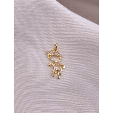 Pingente Menina com Diamantes