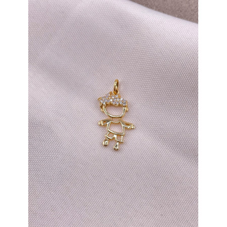 Pingente Menina com Diamantes