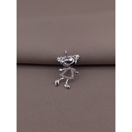 Pingente Menina Ouro Branco