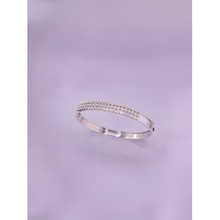 Bracelete de Ouro Branco com Diamantes