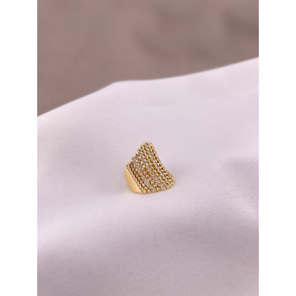 Anel Esferas e Diamantes