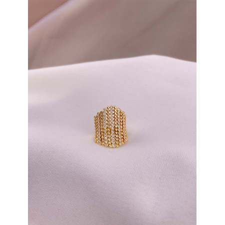 Anel Esferas e Diamantes