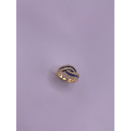 Anel Safiras e Diamantes