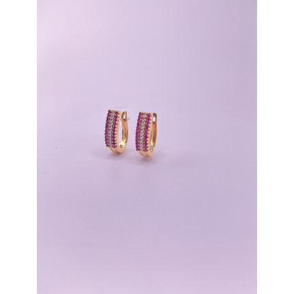Argola Diamantes e Rubis