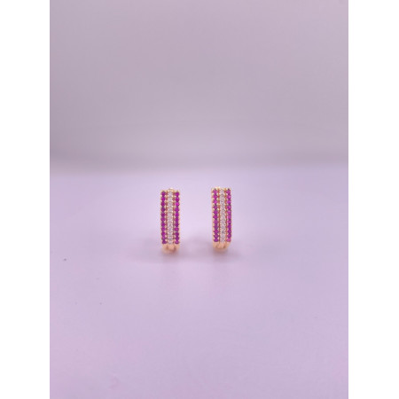 Argola Diamantes e Rubis