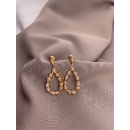 Brincos Ouro Rosê com Diamantes