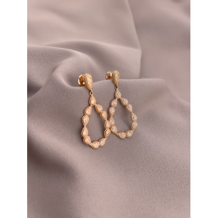 Brincos Ouro Rosê com Diamantes