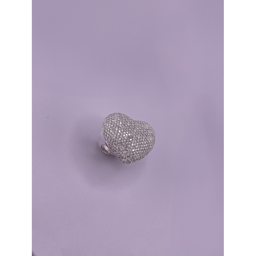 Anel Coração de Diamantes