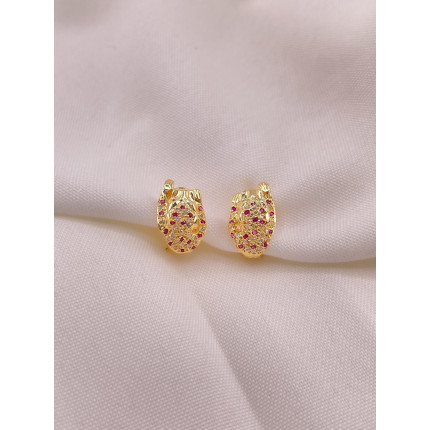 Brincos Pantera com Rubis e Diamantes