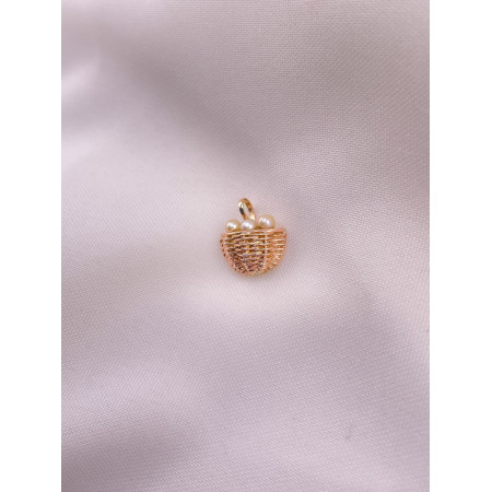 Pingente Rosê Cesta com Pérolas
