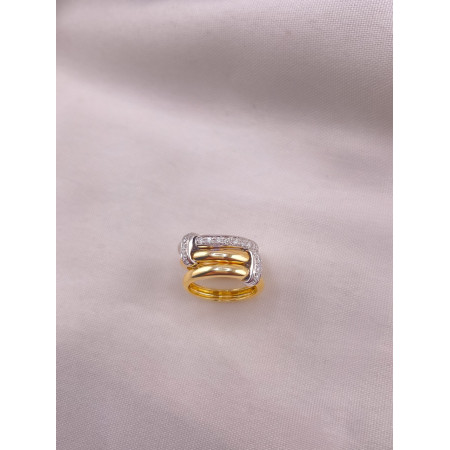 Anel Três Aros com Diamantes