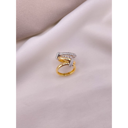 Anel Três Aros com Diamantes