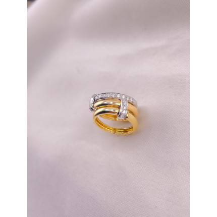 Anel Três Aros com Diamantes