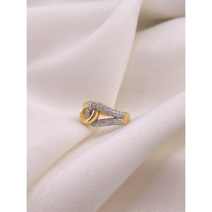 Anel Entrelaçado com Diamantes