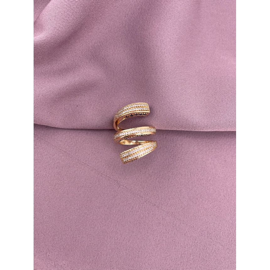 Anel Espiral Safiras e Diamantes