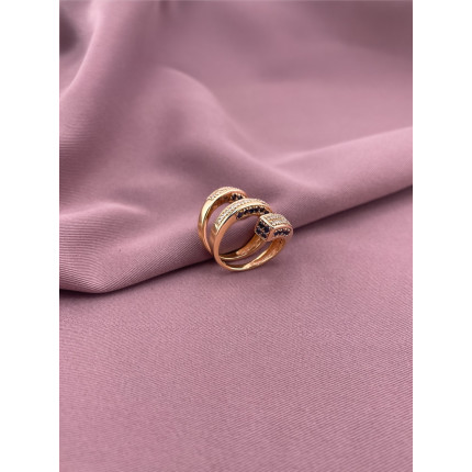 Anel Espiral Safiras e Diamantes