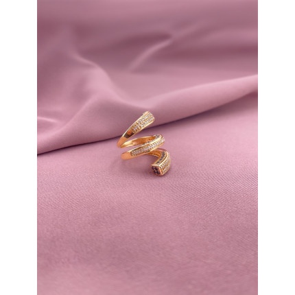 Anel Espiral Safiras e Diamantes