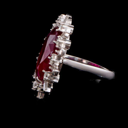 Anel Rubi e Diamantes