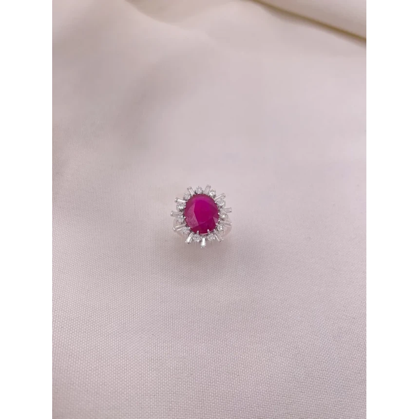 Anel Rubi e Diamantes
