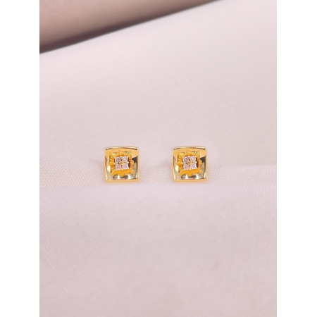 Brincos Quadrado com Diamantes