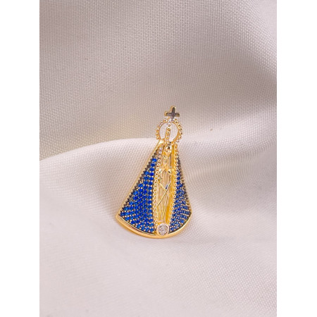 Pingente Nossa Senhora Aparecida com Safiras