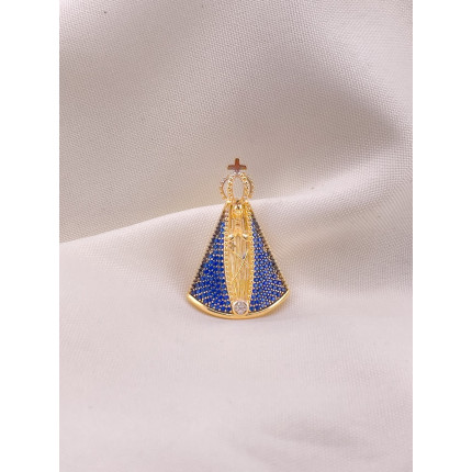 Pingente Nossa Senhora Aparecida com Safiras