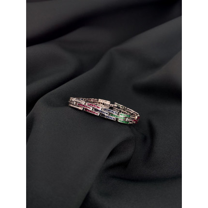 Pulseira Pedras Preciosas, Rubis, Esmeraldas, Safiras e Diamantes