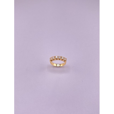 Anel Meia Aliança de Diamantes