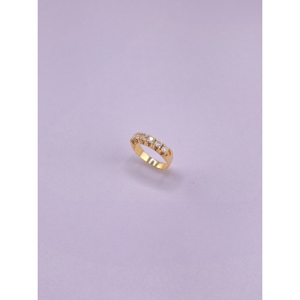 Anel Meia Aliança de Diamantes