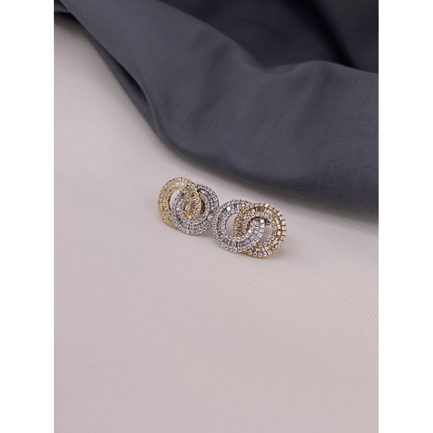 Brincos Círculos Diamantes