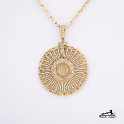 Pingente Santíssimo Sacramento com Diamantes