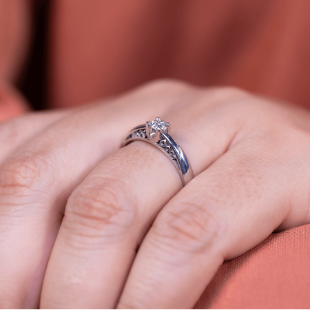 Anel Solitário de Diamante    