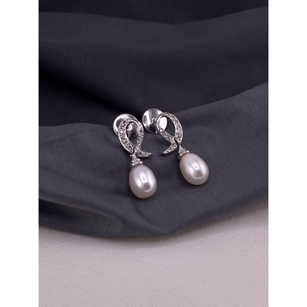 Brinco com Perola e Diamantes