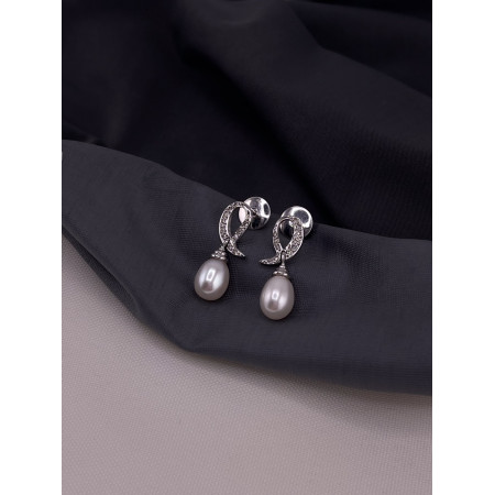 Brinco com Perola e Diamantes