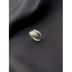 Anel Serpente de Diamantes com Esmeraldas