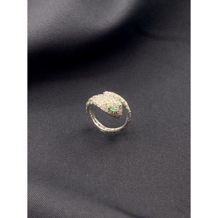 Anel Serpente de Diamantes com Esmeraldas