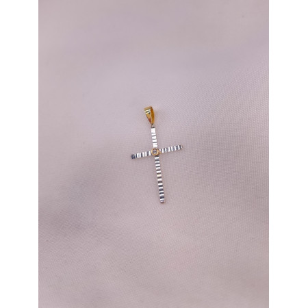 Pingente Cruz Ouro Branco