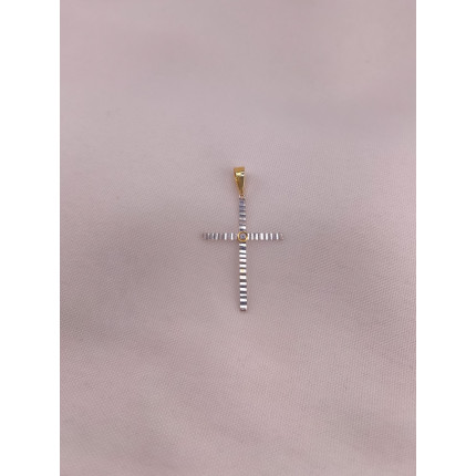 Pingente Cruz Ouro Branco