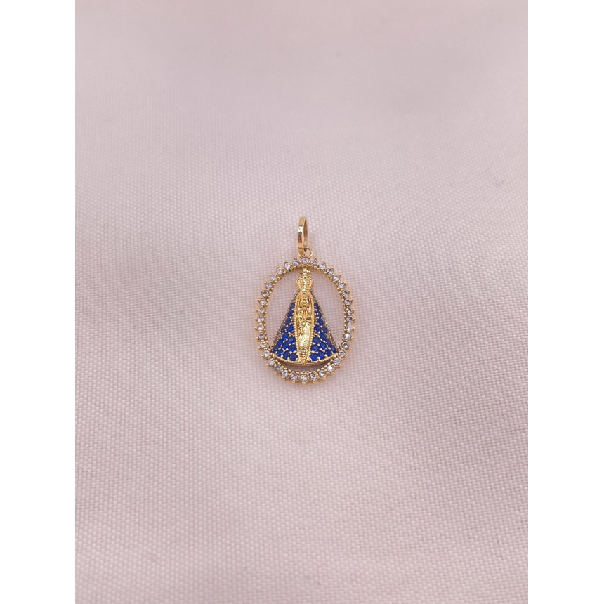 Pingente Nossa Senhora Aparecida em Safiras