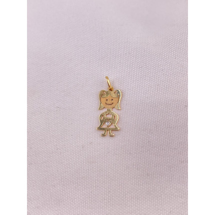 Pingente Menina 1 Ponto de Diamante