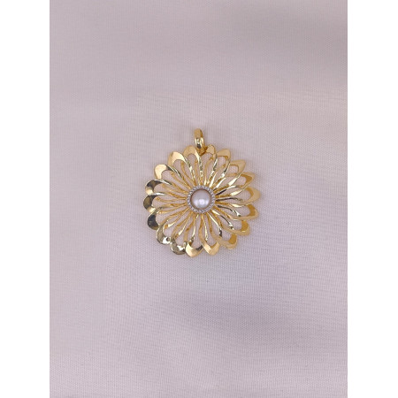 Pingente Mandala com Pérola e Diamantes