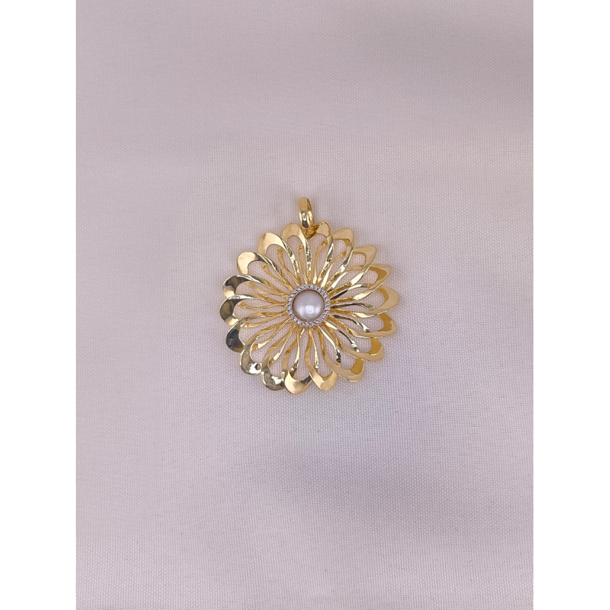 Pingente Mandala com Pérola e Diamantes